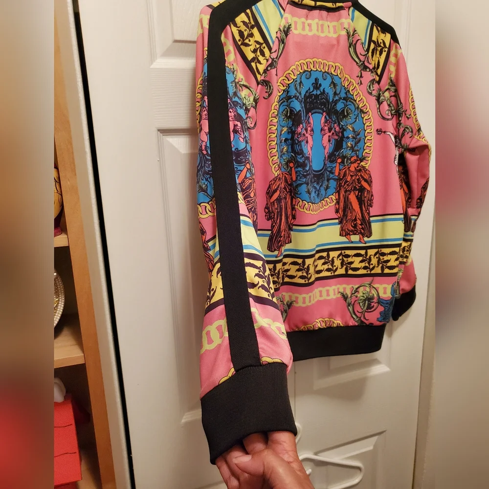 Topman Colorful Graphic Zip-Up Sweater - Picture 4 of 6